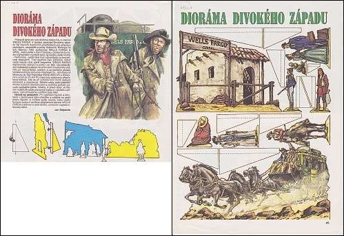 Dioráma divokého západu - dostavník a Wells Fargo